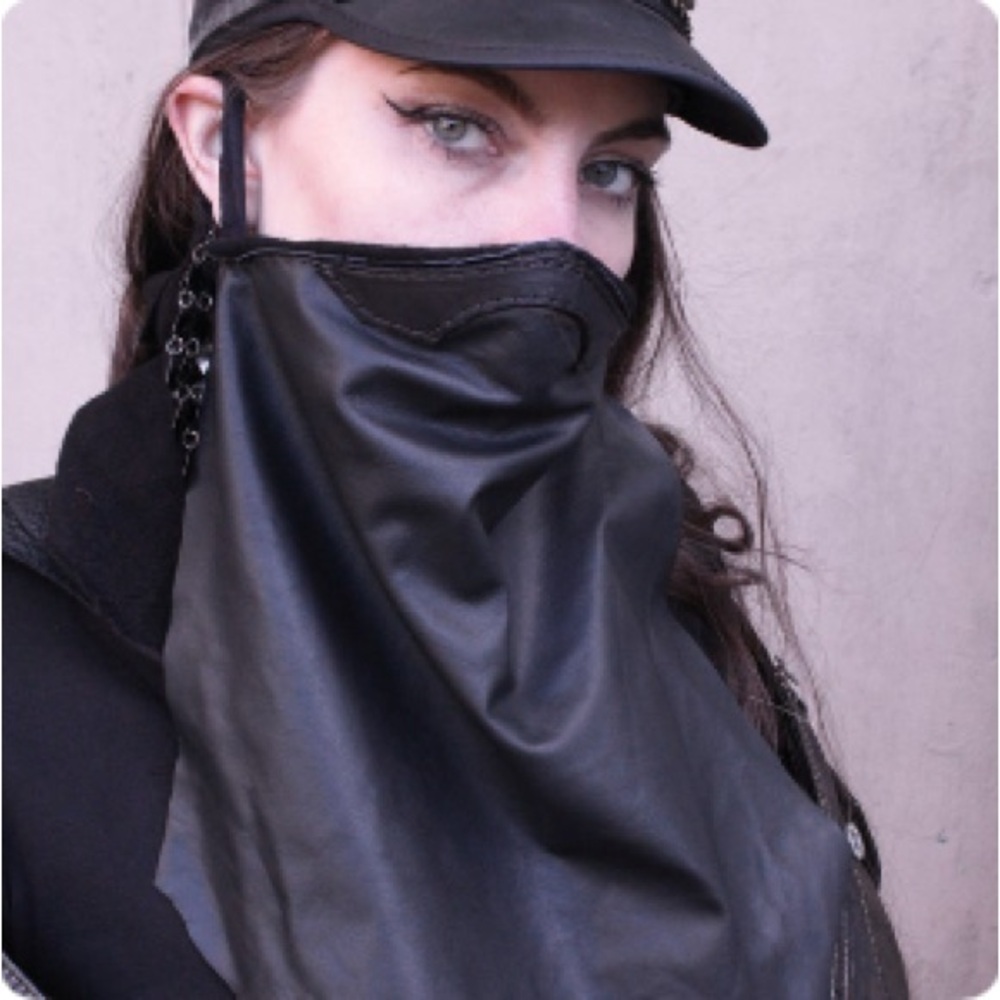 Royal Peasantry Upcycled Black Leather Face Cover Mask